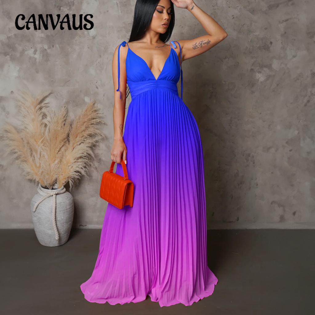 Летнее женское платье размера плюс с открытой спиной, сексуальные длинные платья с градиентом цвета на бретельках
