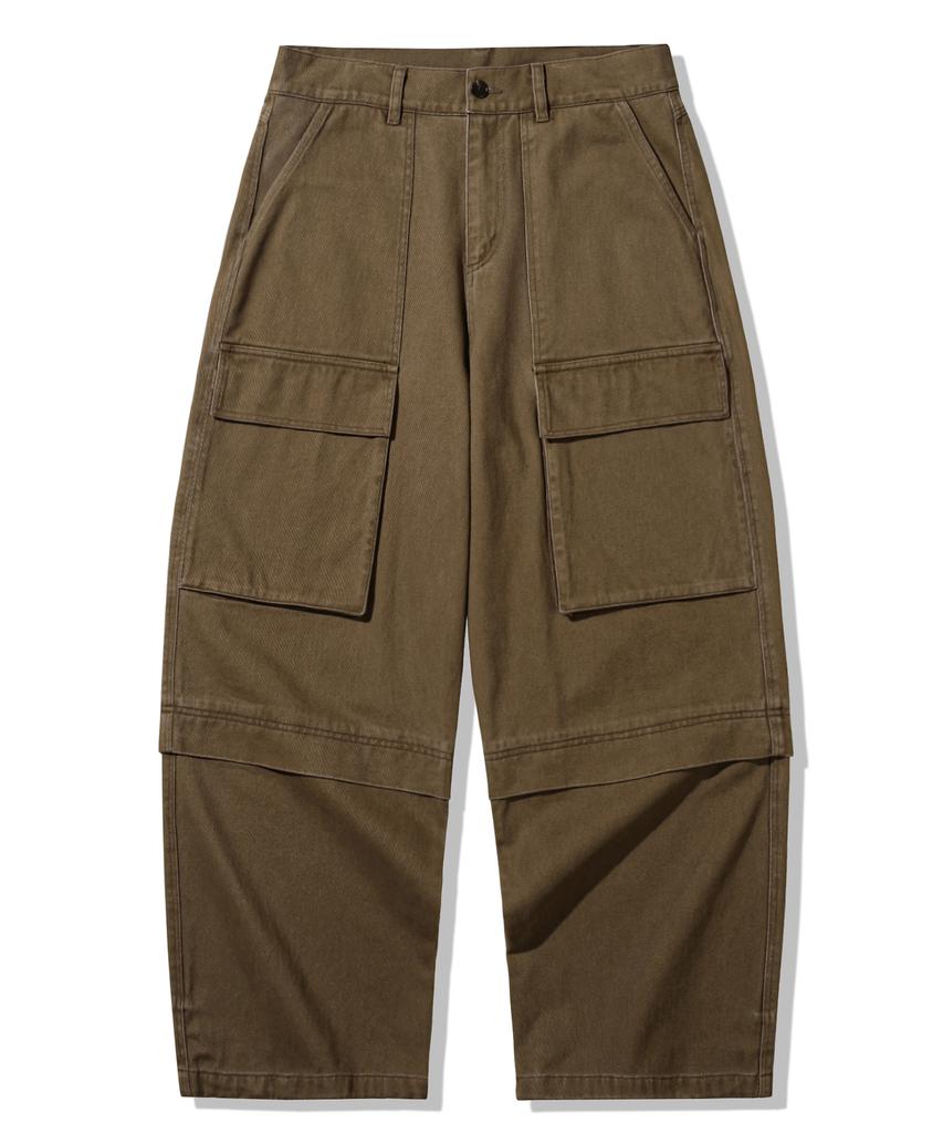 TRILLION Хлопковые брюки карго с эффектом stonewash_Коричневые