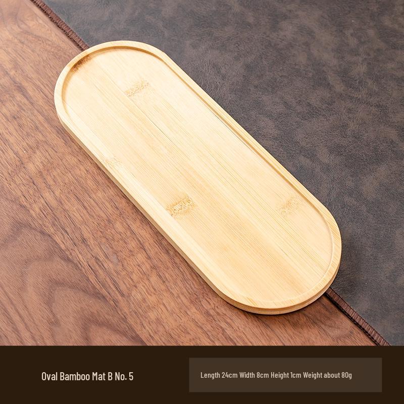 Круглый бамбуковый противоскользящий коврик и поднос для комнатных растений, подстаканников и декора