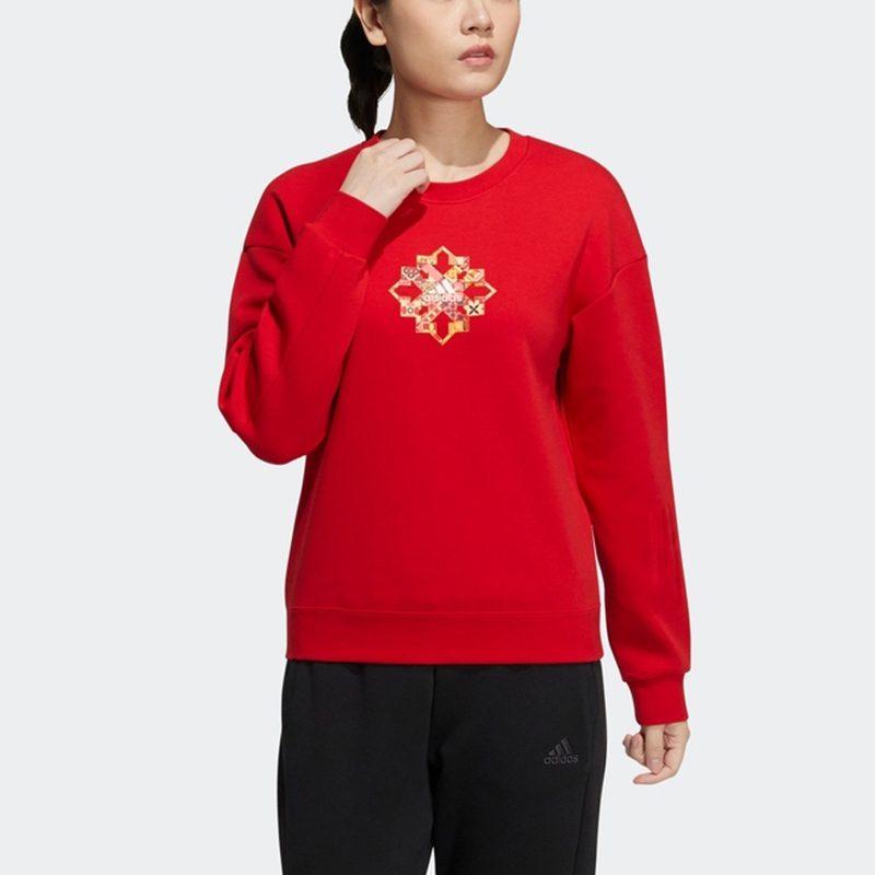 Adidas Sweatshirts Women's Scarlet Crew Neck Moderate Regular HC2804