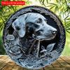 2d Flat 20*20cm, Funny Cute Dog Gift, Theme Round Wooden Sign, Art Wooden Wall Decorative, for Home, Kitchen, Garden, Bedroom, Bar Decor.