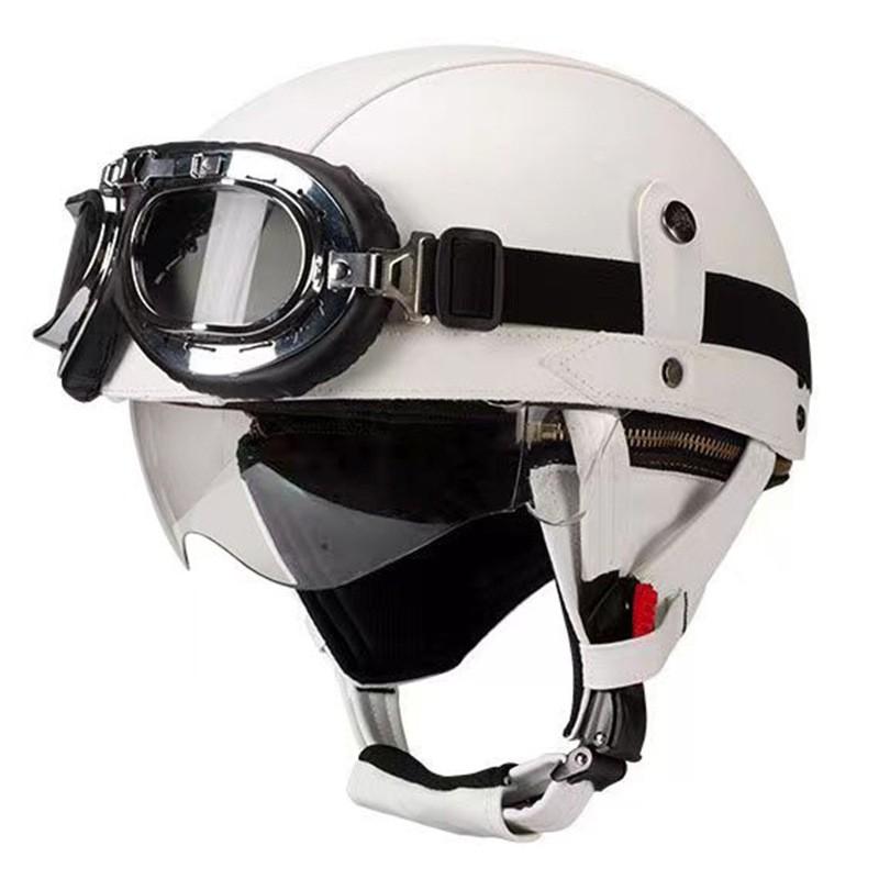 Vintage-Style Open Face Motorcycle Helmet Adults Unisex ABS Half With 3C Certification