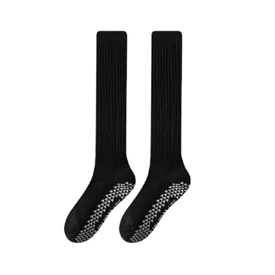 1 пара женских зимних носков для йоги, компрессионные носки для йоги с силиконовой подошвой, длинные, высокоэластичные, нескользящие, теплые чулки