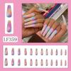 24PCS/SET Quick Nails Flower Diamond Manicure Long Ballet False Nails Waterproof Wearable Ready-made Nail Stickers