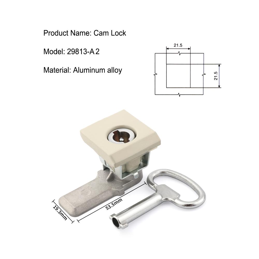 Aluminum Alloy / Zinc Alloy Square Cam Lock High Safety Key Operated Machinery Cabinet Electrical Box Industrial Boxes Quarter