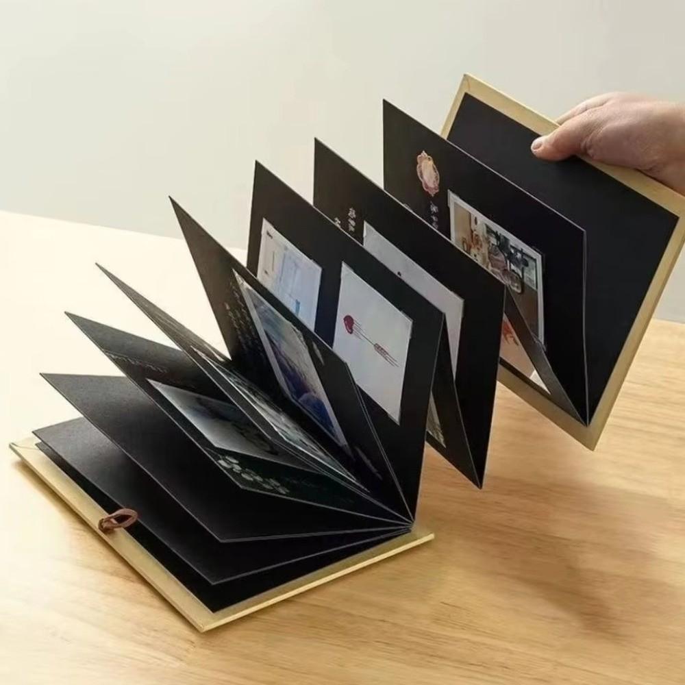 Adhesive Style Folding Photo Album Retro Diy Photo Album Accordion Photo Album Travel Journal