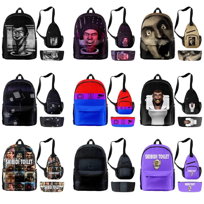 2023 Новый Рюкзак для розыгрышей Skibidi Toilet Набор Ткань Оксфорд Унисекс Вместимость 20 л Дышащий