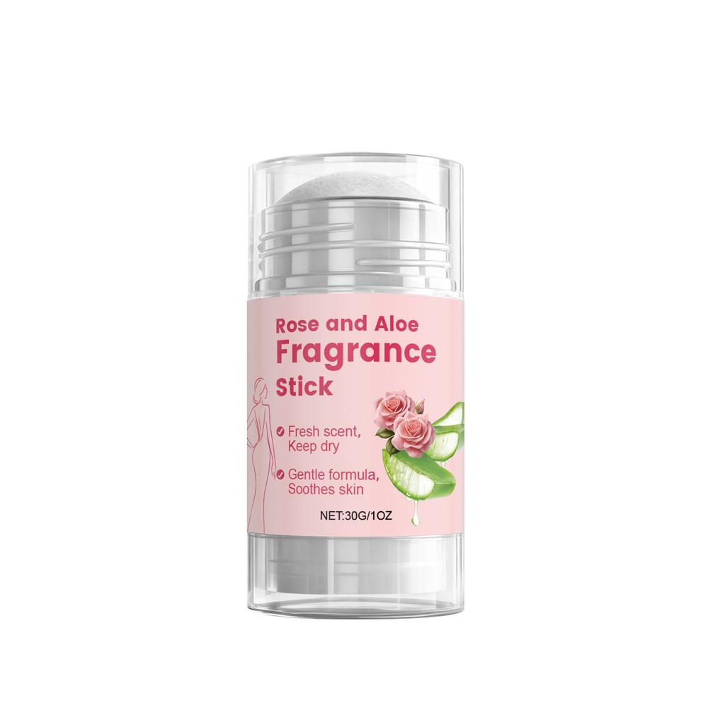 Rose & Aloe Vera Fragrance Stick Gentle Skin Care Refreshing Moisturizing Natural Scent Lightweight Portable