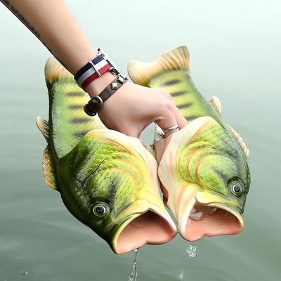 Семейные забавные рыбные туфли женские тапочки большие размеры 32-47 высокое качество ПВХ девушки летняя обувь пляжные тапочки женские шлепанцы