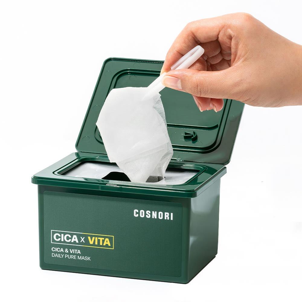 COSNORI Daily Mask Cica Vita Soothing Brightening 350ml 30 Sheets Hydrating Mask Daily Skincare
