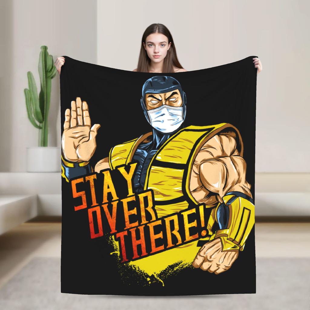 Пледы Скорпион Mortal Kombat MK11 Флис Забавные Теплые Пледы для Кровати Дивана Осень/Зима