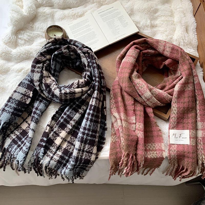 Scarf Women's Winter High-end Sense New Versatile Warm Scarf Shawl Scarf Wool Knitted Scarf