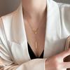 V-Shaped Personality Pendant Titanium Steel Necklace for Women - Summer 2024 Light Luxury Clavicle Chain with Unique Design
