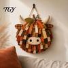 Autumn Pumpkin Sewing Project Highland Cow Patchwork Kit, Fabric DIY Diy Kit for Beginners Craft Beginners, Home Farmhouse Decoration Creative