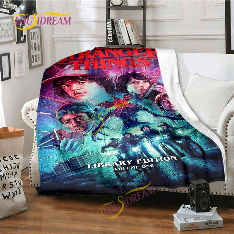Фланелевое одеяло Stranger Things Теплое Уютное Одеяло для дома Офиса Дневной сон Одеяло для путешествий Кровать Диван Моющееся одеяло.