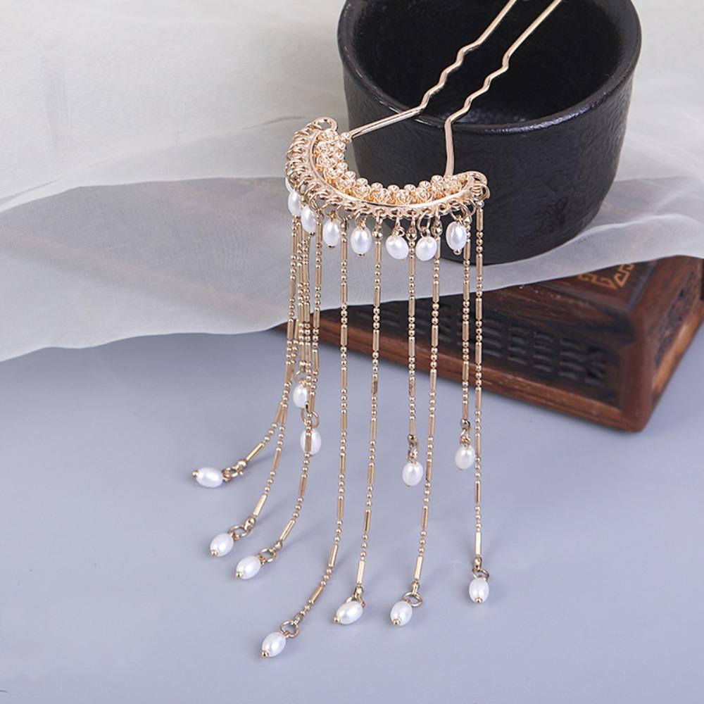 Кисточки U-образная заколка для волос жемчужный цветок шпилька модная китайская палочка для волос повседневная