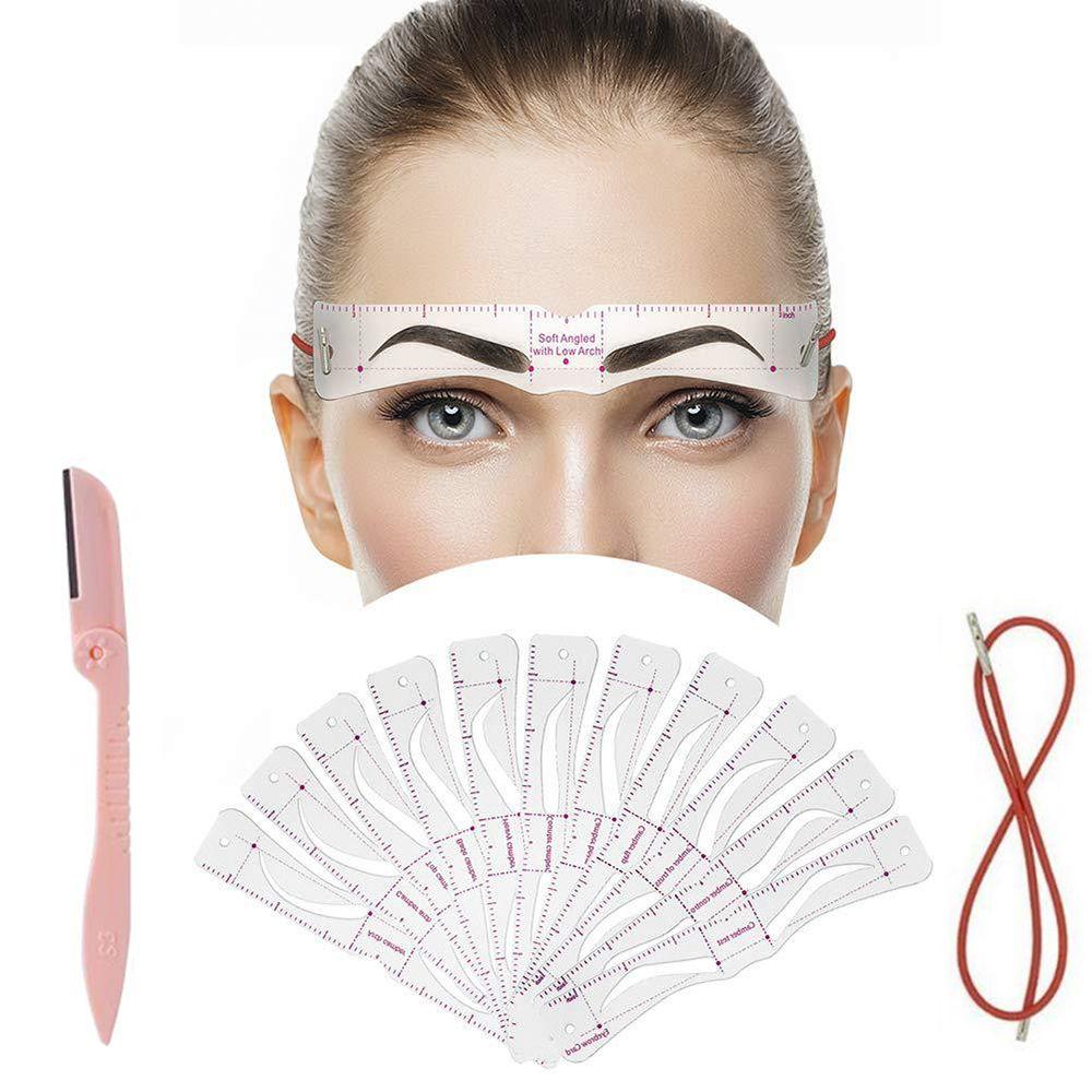 Cosmetics With Strap Eyebrow Razor Easy To Draw Eyebrow Stencil Template Eyebrow Shaper Kit