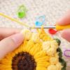 Набор для вязания крючком подсолнечной сумки DIY Ручная работа Сумка через плечо с полным набором пряжи, крючками, маркерами и аксессуарами для творческих проектов
