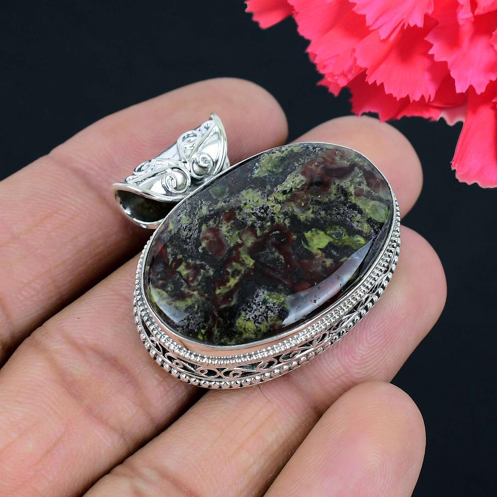 Подвеска из драгоценного камня с агатом и кровью дракона, твердая подвеска из стерлингового серебра 925 пробы, ювелирный подарок для унисекс