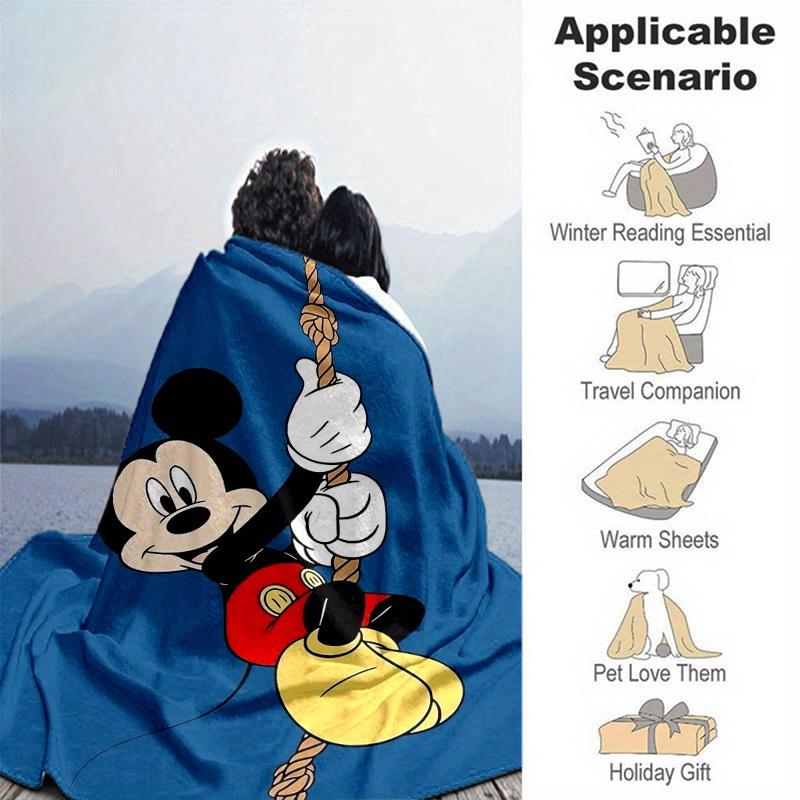 1 шт., Плед для домашнего декора Микки Маус: Идеальный подарок для вашей спальни, гостиной или в дорогу, Фланелевое покрывало, Идеально подходит для диванов