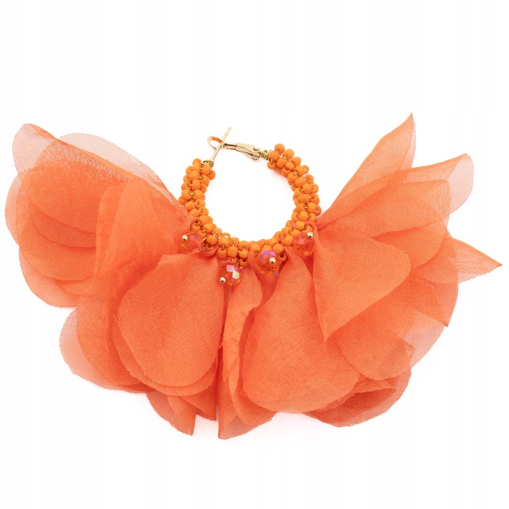 Boho Flower Earrings With Beads, Petals, And Hoops