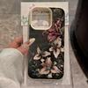 Роскошный ретро чехол для телефона с узором лилий и текстурой личи для iPhone 17 16 15 14 Plus 13 12 11 Pro Max 17 Air, силиконовый мягкий чехол