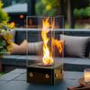 JHY DESIGN Portable Tabletop Bioethanol Fire Bowl 34cm Clean Ventless Fire Room or Office Stylish Gift for and More Fireplace, Pot, Tall, Smokeless,