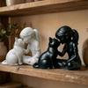 Уникальная скульптура девочки и кошки Пластиковая настольная фигурка кошки Украшения для девочки и кошки Гостиная