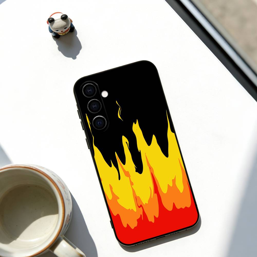 Огненный чехол для телефона Samsung Galaxy A73, A72, A71, A70, A53, A52, A51, Мягкий силиконовый черный чехол