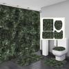 4Pcs Luxury Marble Shower Curtain Sets Bathroom Decor Sets with 12 Hooks Bath Mat Toilet Lid Rug and Non-Slip U Shape Mat