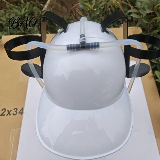 Party Headwear Drink Cap with Straw, Drinking Hat for Adults, Plastic Lazy Helmet, Hands-free Creative Beer Birthday Parties Festivals Home
