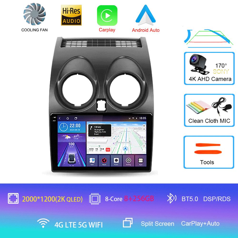 Автомагнитола Android 14 для Nissan Qashqai 1 J10 2006 - 2013 Мультимедийный видеоплеер Навигация GPS Нет 2din 2 din