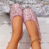 Shoes for Women 2024 Hot Sale One Kick Women's Flats Autumn Square Toe Sequins Solid Solft Sole Casual Flats Comfortable Shoes
