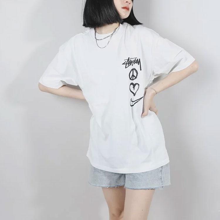 Nike X Stussy Peace, Love, Swoosh T-Shirt (Asia Sizing) White Unisex Tops DM4943-121