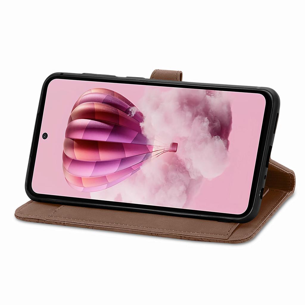 Для HMD Skyline Чехол-кошелек на молнии с ремешком Цветочный оттиск PU кожа Чехол для телефона