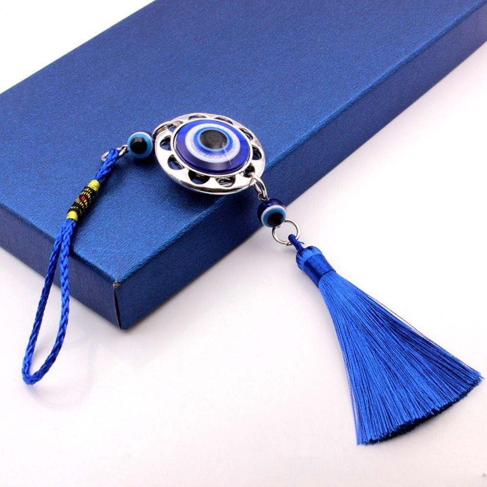 Глаз Демона Талисман на Удачу Защита Кисточка Кристаллы Фэн-шуй Декор для Автомобиля Комнаты Турецкий Синий Глаз Ретро Стеклянная Подвеска Домашний Декор Подарок