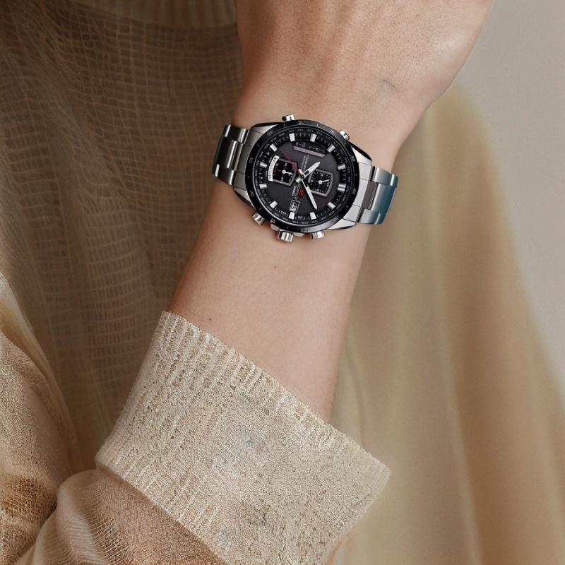 Casio EDIFICE 100 метров водонепроницаемость кварцевый механизм стальной ремешок японские и корейские часы 43.1 мужские часы черный циферблат EQW-A1110DB-1A