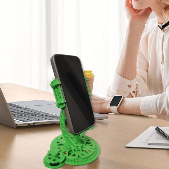 3D Printed Rotating Phone Stand Adjustable Phone Holder for Desk Portable Phone Cradle for All Smartphones