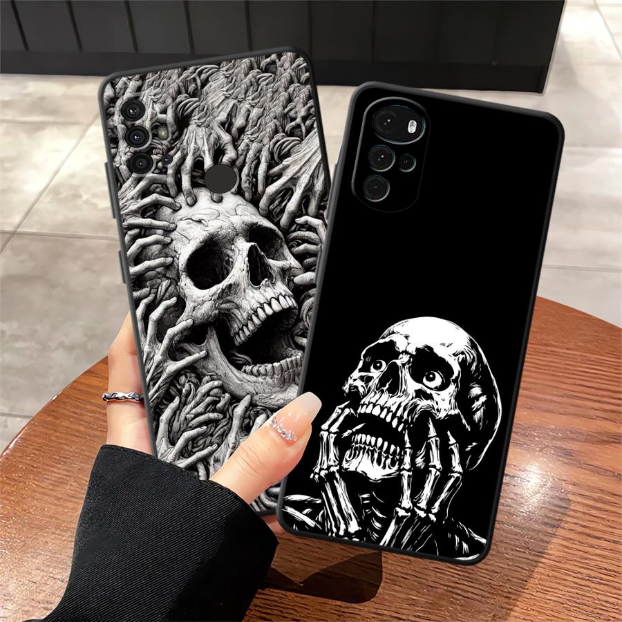 Чехол для Motorola Moto G51 G73 G22 Edge40 G71 G50 G32 G60s Edge 20 Pro 30 Lite G52 G53 G30 Чехол для телефона Скелет