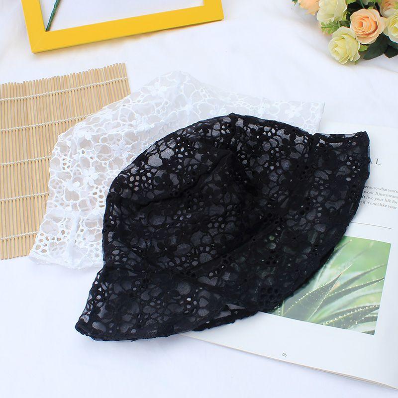 Кружевная рыбацкая шляпа женская летняя свежая милая прозрачная дышащая сетчатая шляпа с козырьком тонкая шляпа от солнца