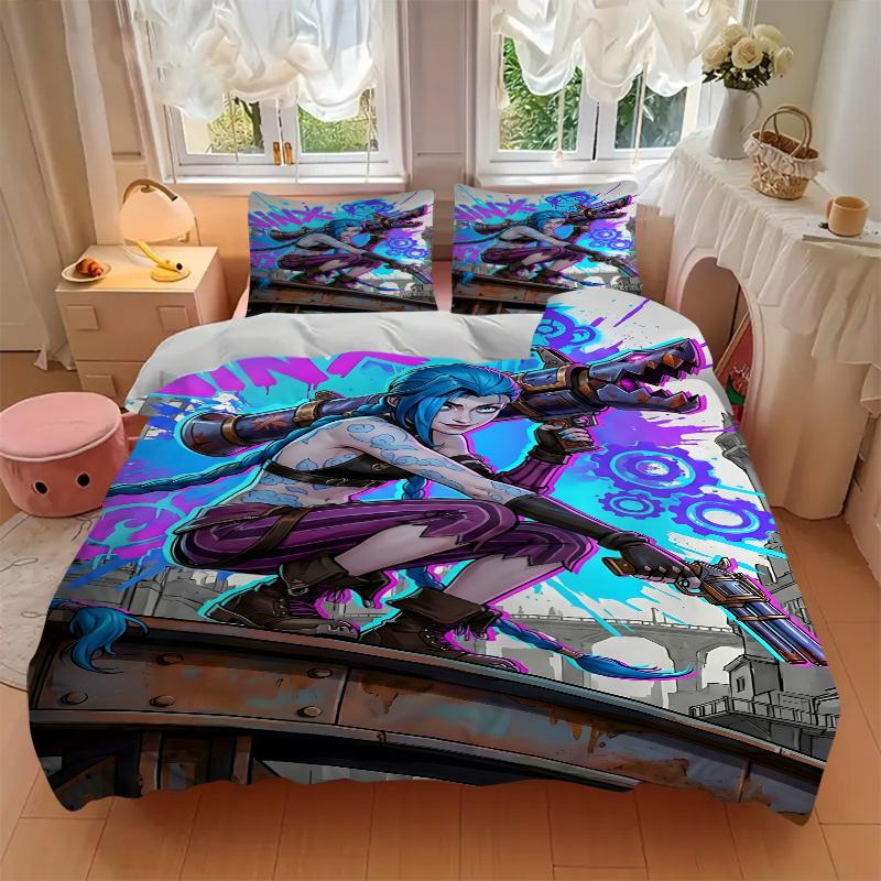 3Pcs Cyberpunk Warrior Girl Bedding Sets For All Sizes New 3D Printed Bed Cover Comforter Duvet Cover Pillowcase Bedroom Decoration