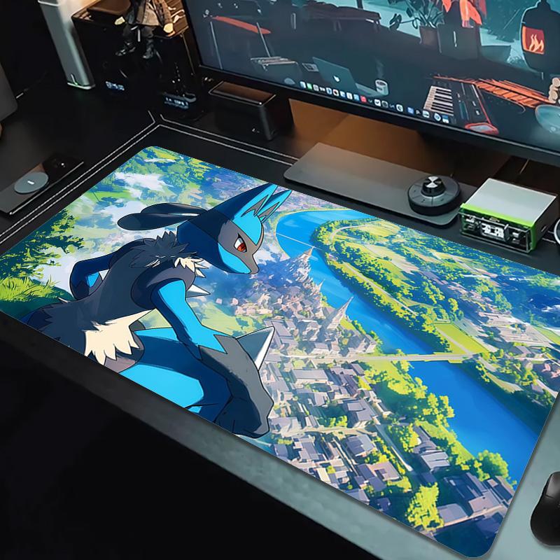 Lucario Print Cushion Non-slip Laptop Tablet Big Mousepad XXL Mat Mini PC Playmat With Lock edge