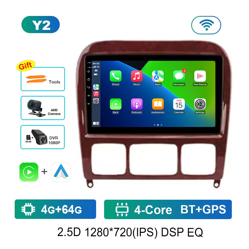 Для Mercedes Benz S Class W220 S280 S320 S350 S400 S430 S500 S600 S55 AMG Автомобильный видео-мультимедийный проигрыватель WiFi Android GPS Carplay