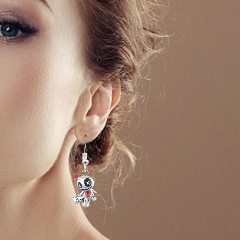 Таинственная кукла вуду, ожерелье и серьги, модные украшения для шеи и ушей для любителей уникального стиля