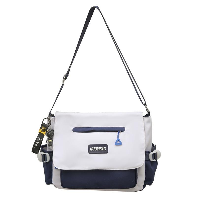 Сумка с цветными блоками, студенческая сумка через плечо, женская и мужская сумка-мессенджер