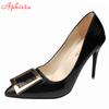 Fashion Aphixta New 10cm Thin Heels Shoes Women Pumps Wedding Party Official Leisure Crystals Luxury Buckle Black Super Big Szie 48