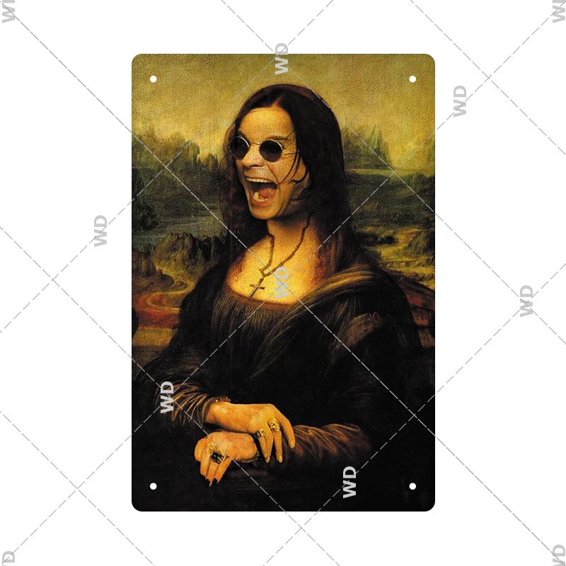 Винтажная сексуальная забавная металлическая вывеска MonaLisa, металлическая жестяная табличка, металлическая винтажная вывеска для паба, бара, человек, украшение пещеры, железные тарелки