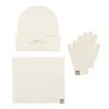 Toddler Winter 3-Piece Set Cute Bow Knit Hat Scarf Gloves Warm Windproof Thick