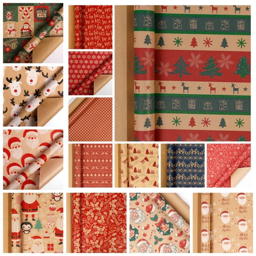 Elk Gift Wrapping Paper 300cm Xmas Arts Kraft Paper Christmas Wrapping Paper Holiday Party