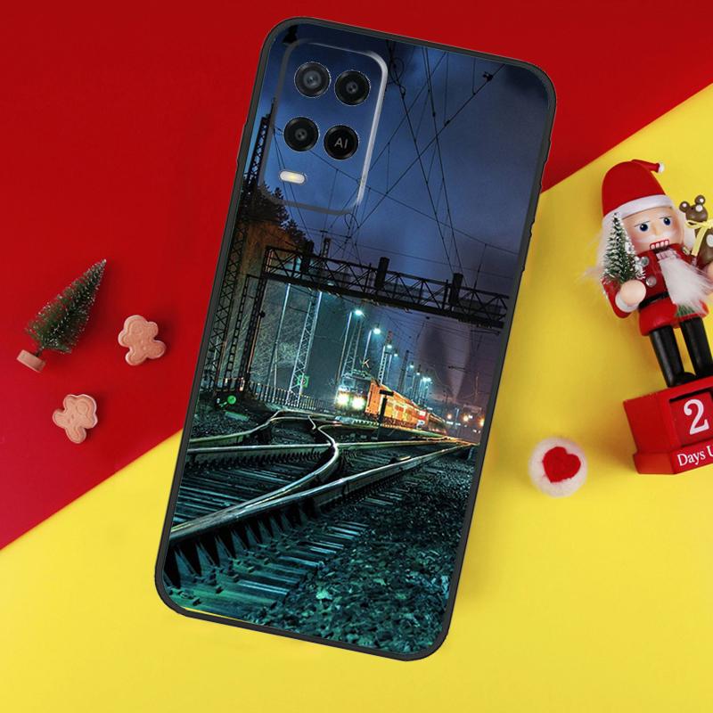 Солнечный свет на железнодорожных путях Чехол для OPPO A74 A94 A17 A16 A15 A79 A58 A78 A98 A77 A5 A9 A96 A76 A52 A72 A57S A54S A53S